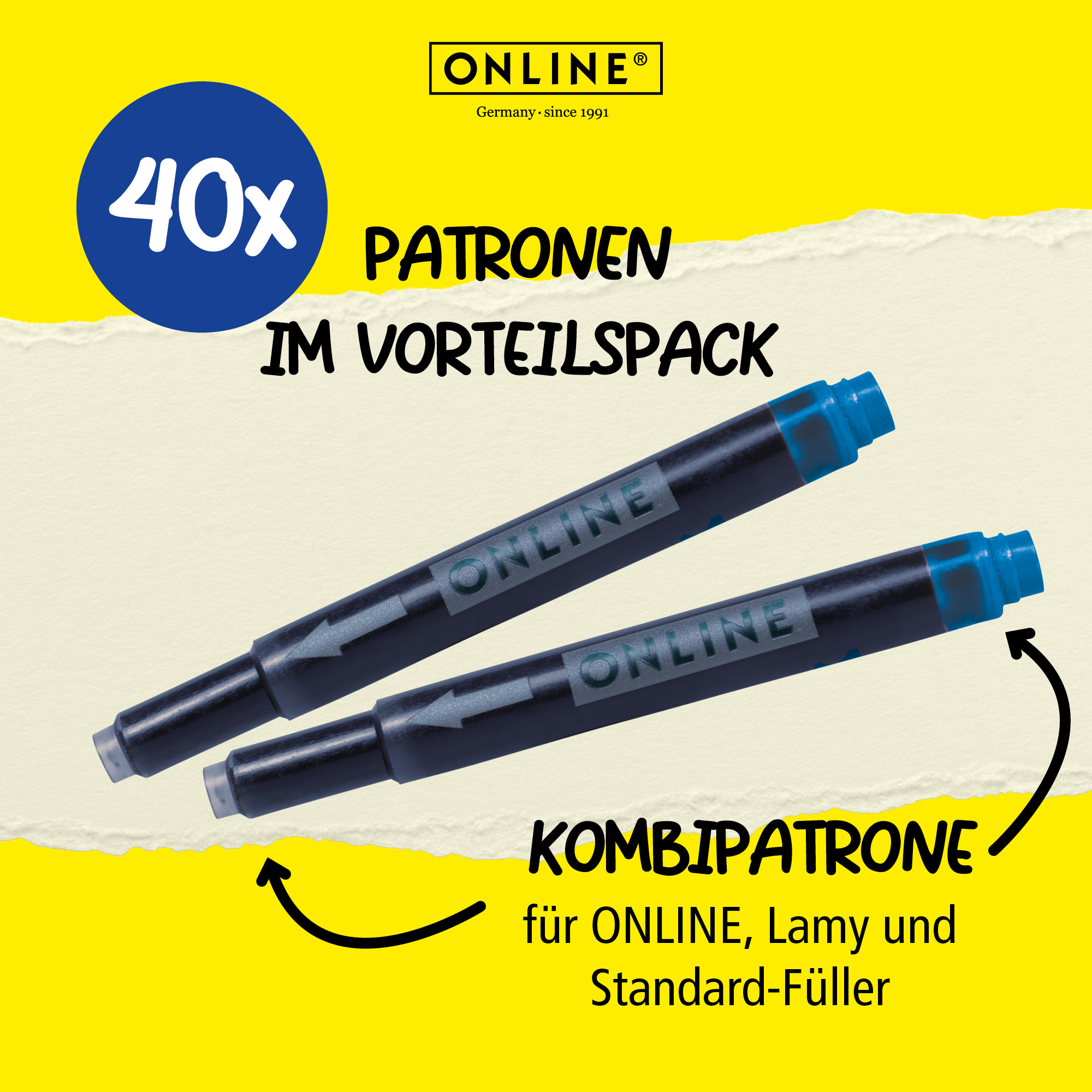 40x Kombi-Tintenpatrone blau