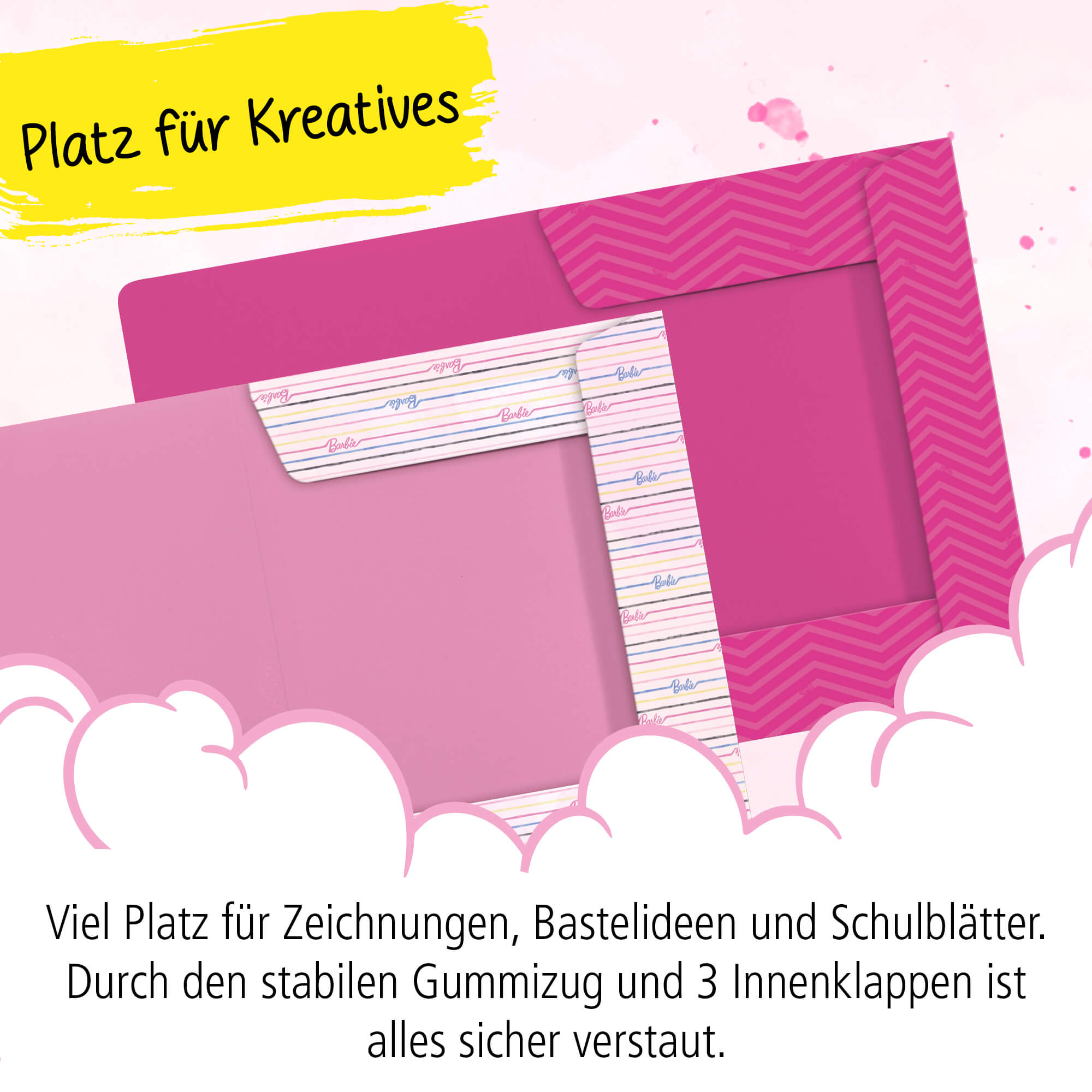 Gummizugmappe A3 Barbie 2er