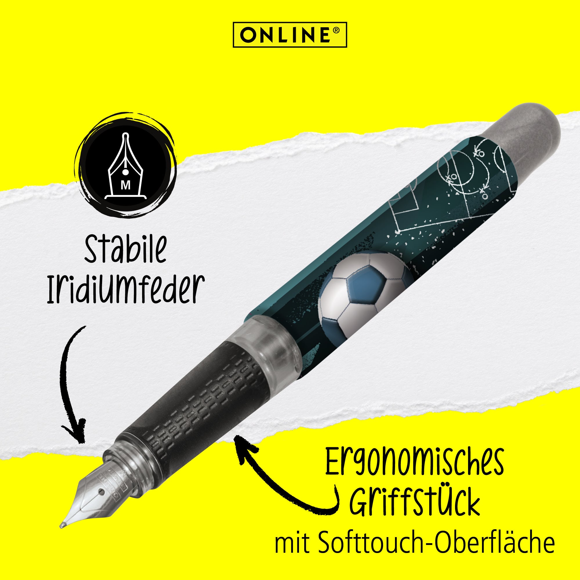 Eine stabile Iridiumfeder und ein ergonomisches Griffstück zeichnen unseren College Füller aus