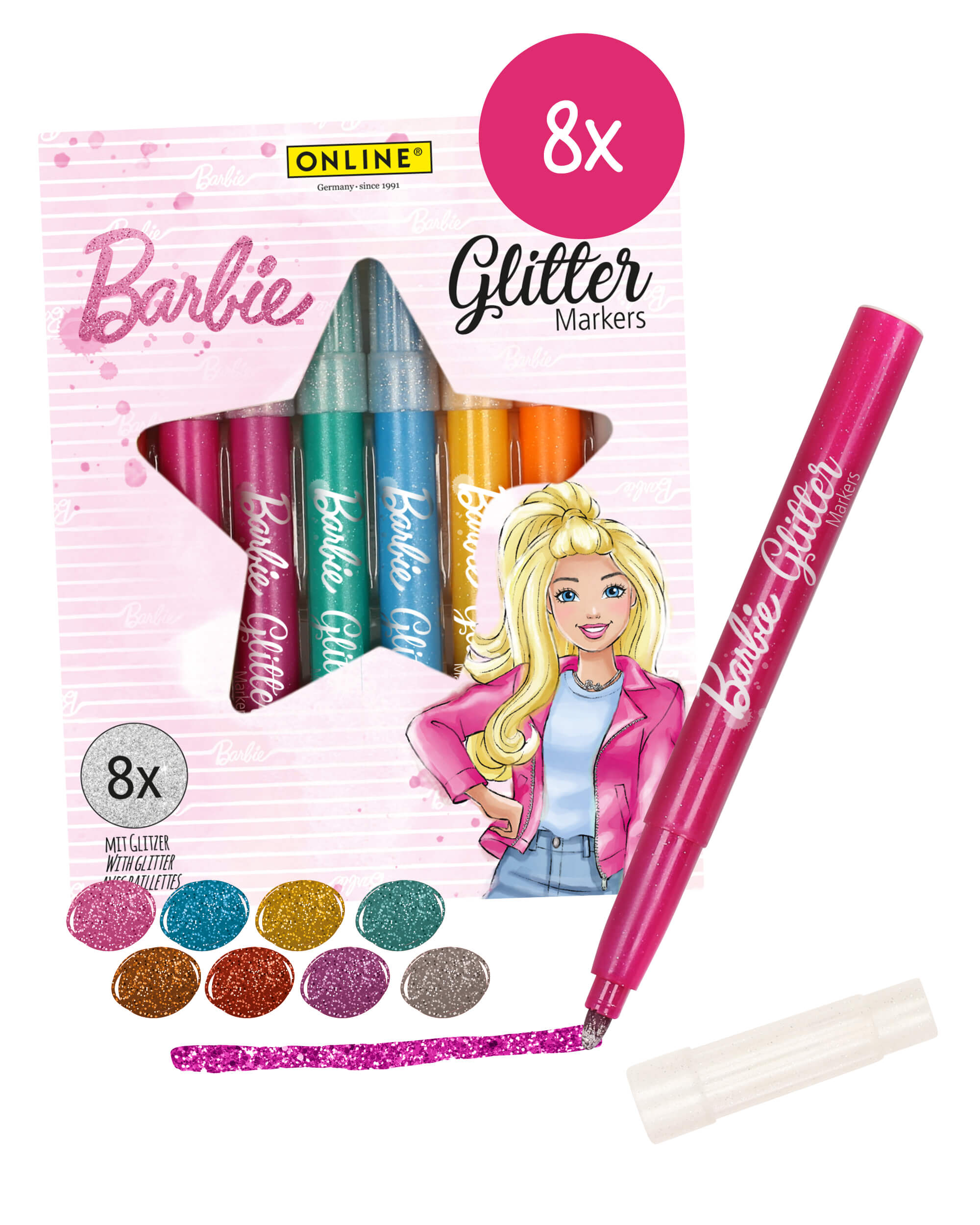 Glitzermarker Set Barbie