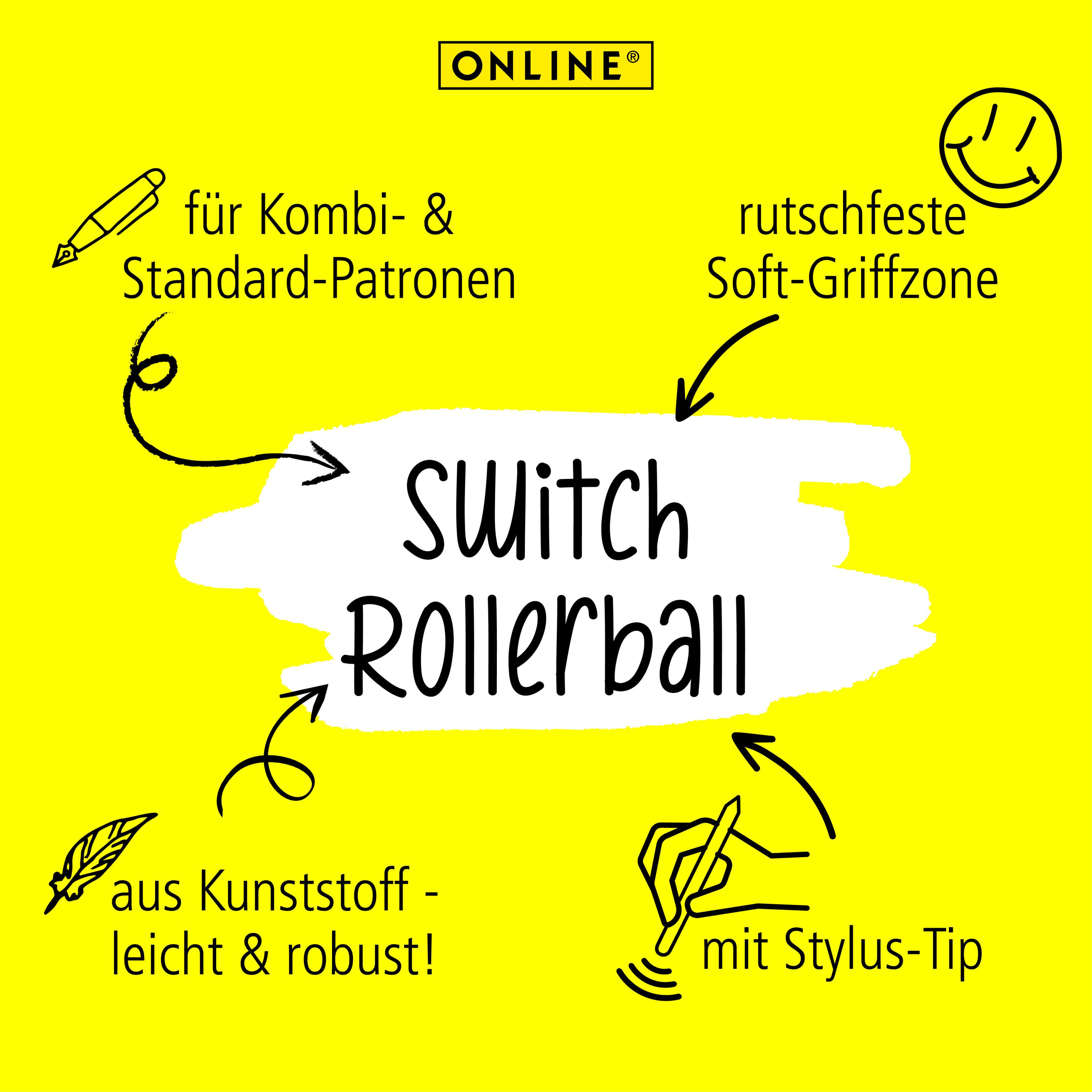 Tintenpatronen-Rollerball Switch Plus Rosegold
