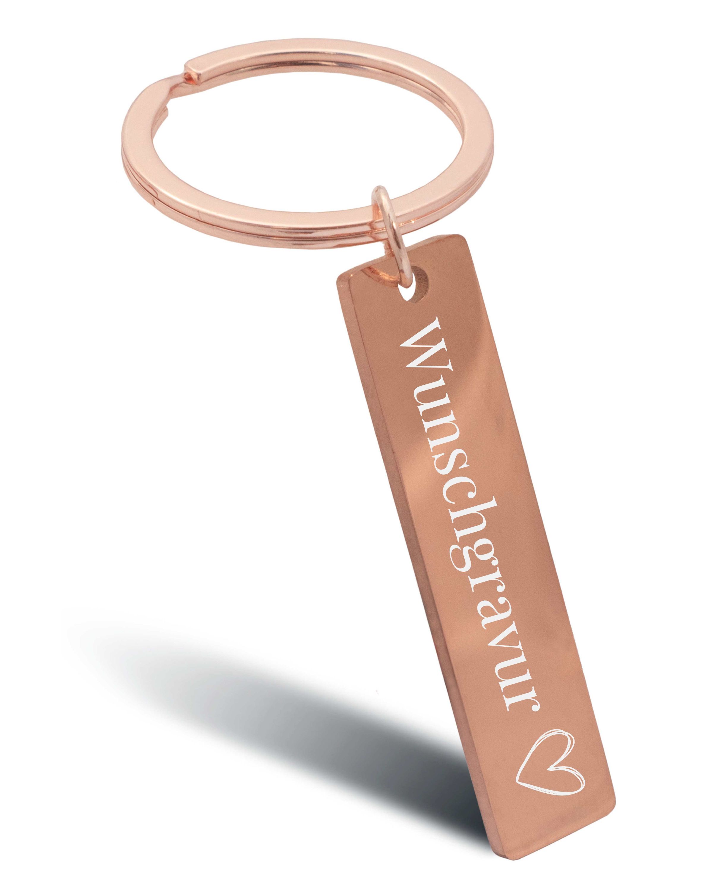 Schlüsselanhänger Plättchen Rosegold Personalisiert