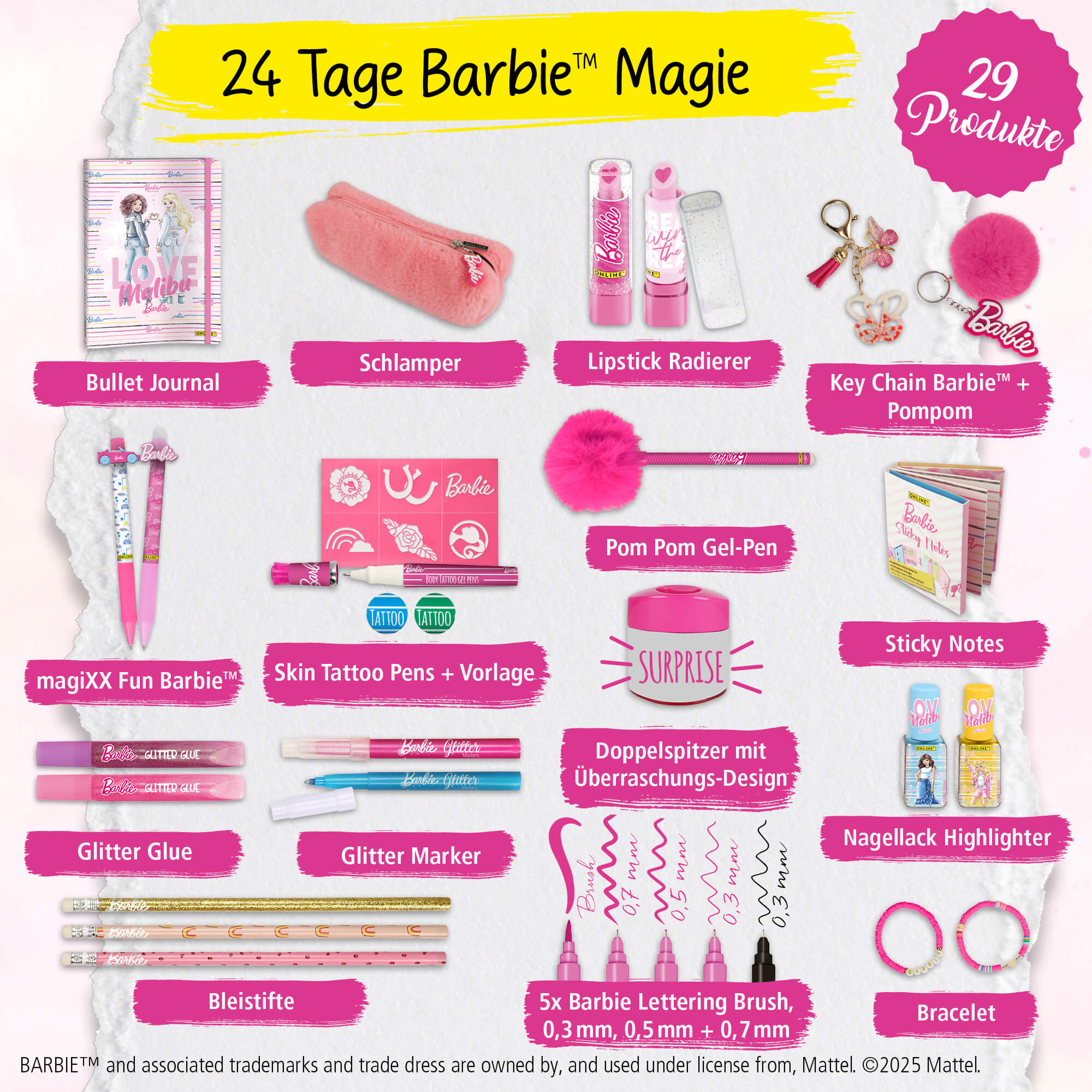 Inhaltsangabe Adventskalender Barbie 2025