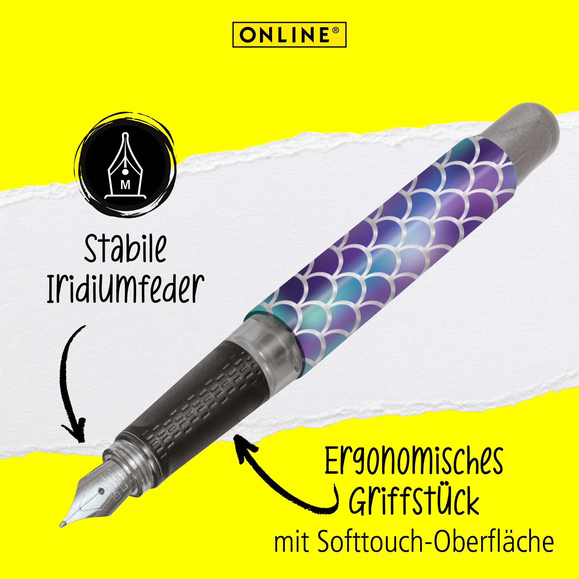 Füllhalter M College Shiny Dreams, ergonomisches Griffstück