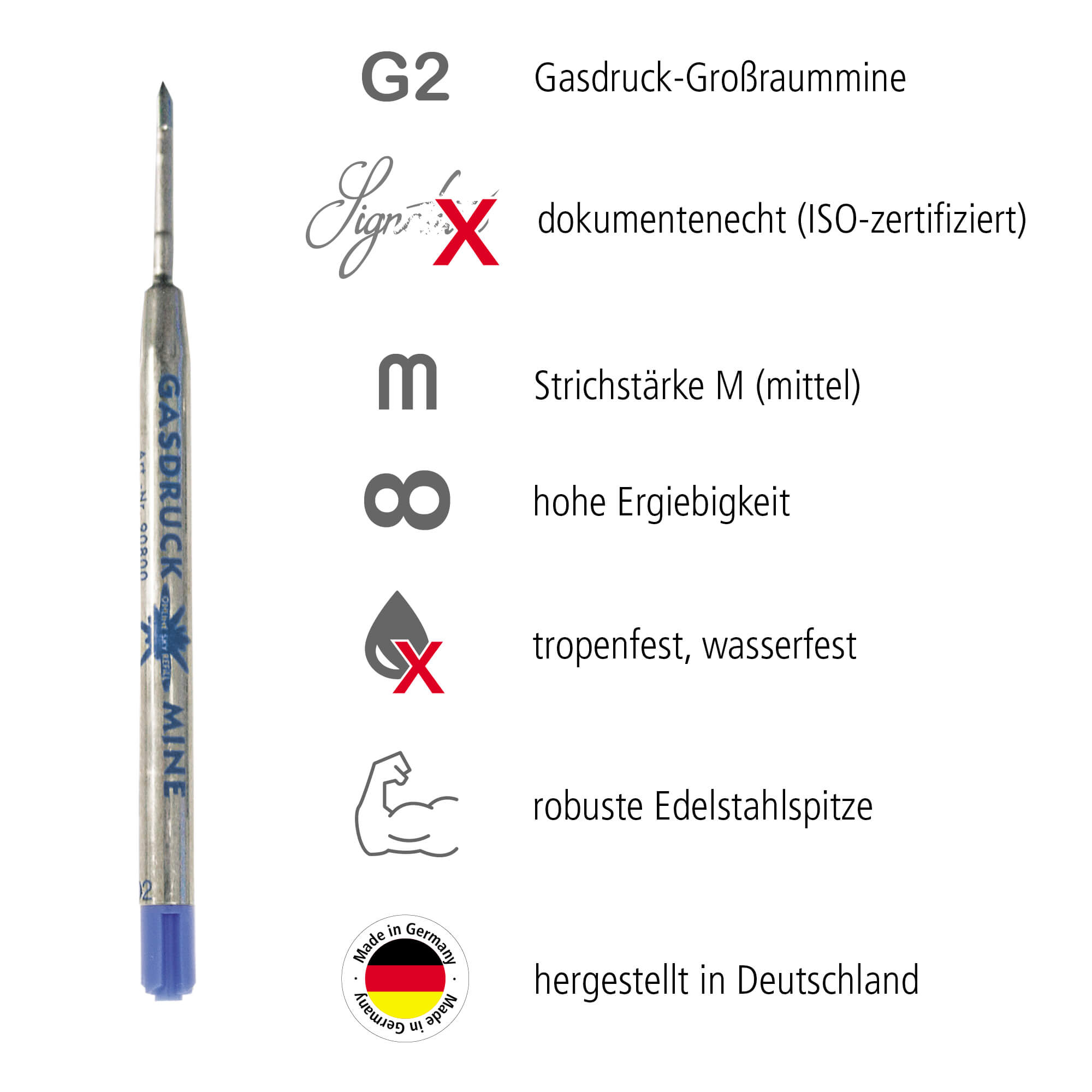 Gasdruck-Großraummine Blau