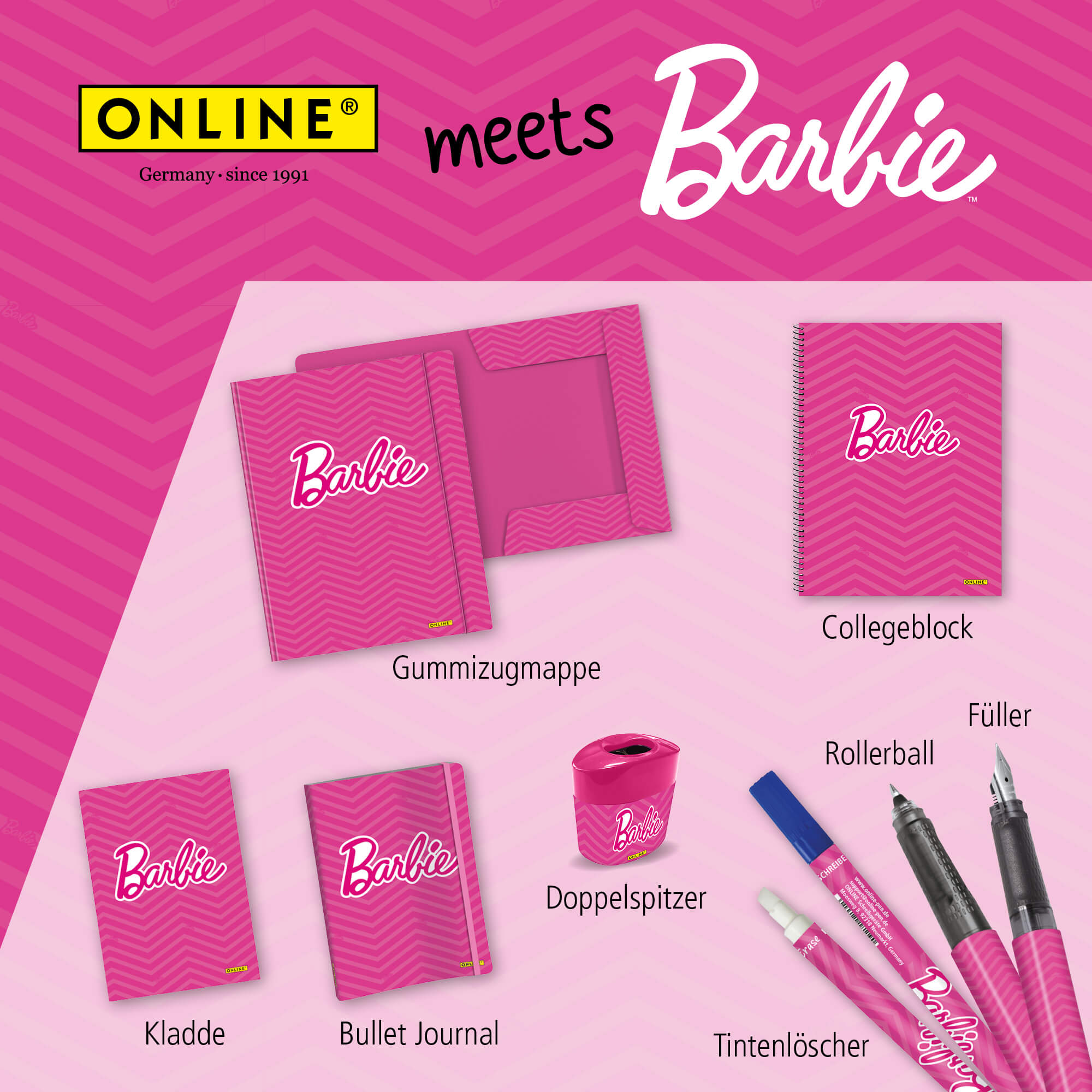 Rollerball College Barbie Pink