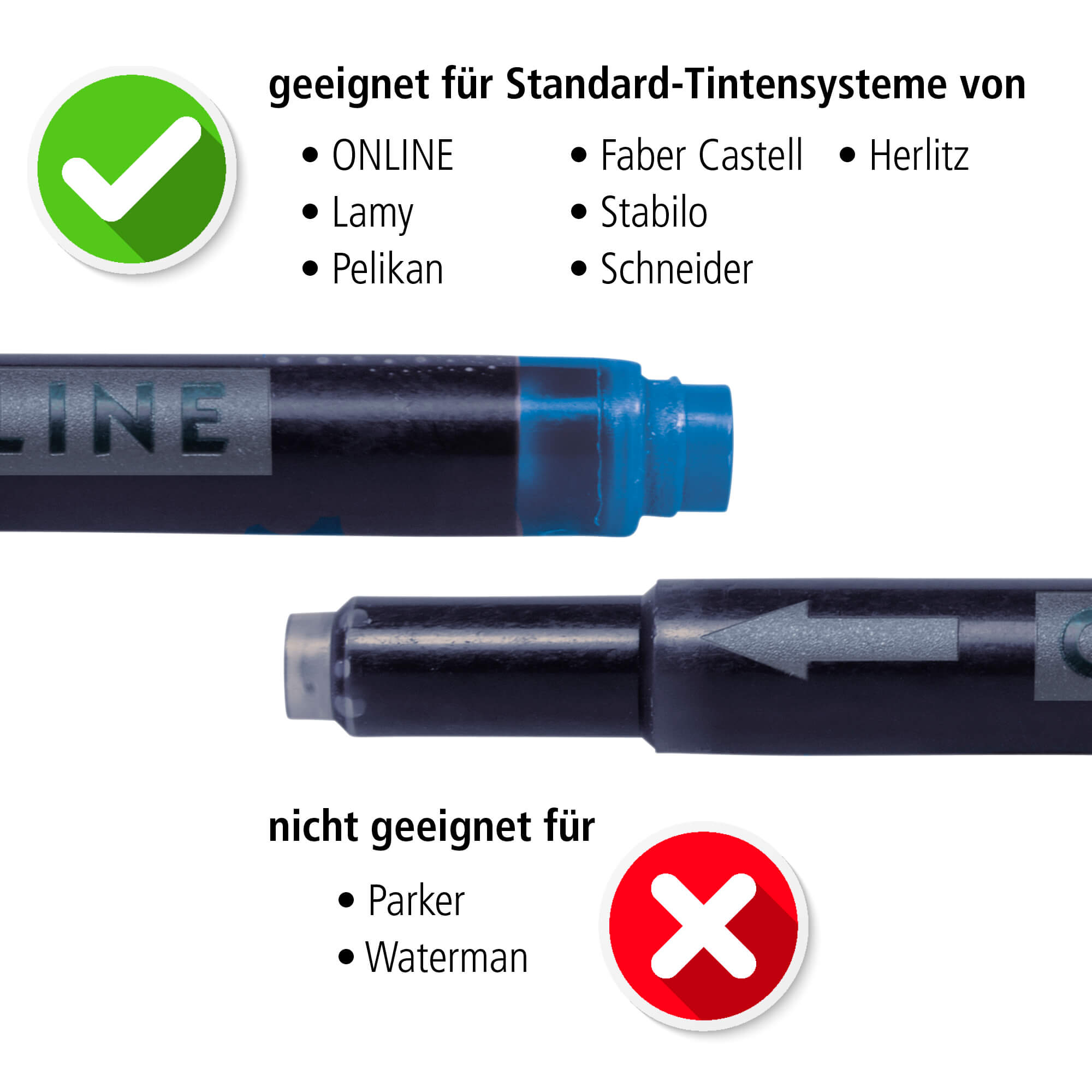 25x Kombi-Tintenpatrone bunt