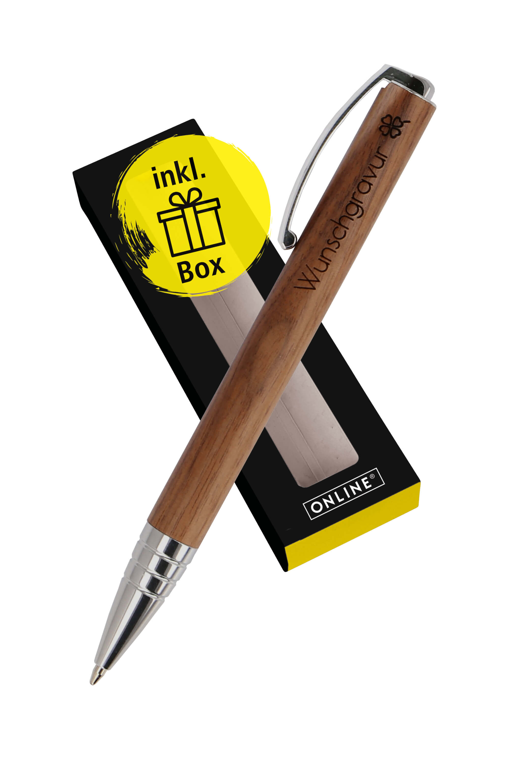 Kugelschreiber Vision Nature Walnut, mit Wunschgravur