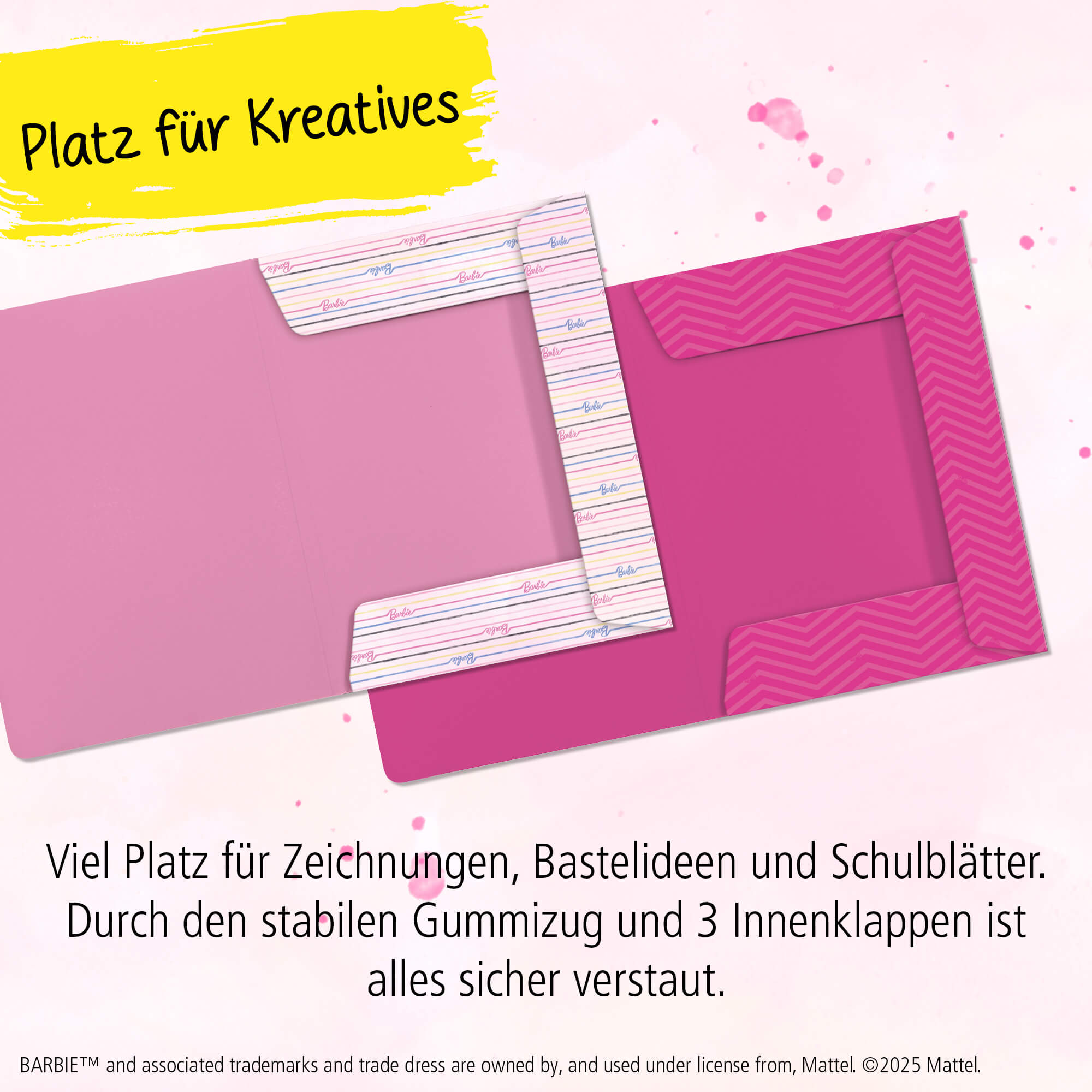 Gummizugmappe A4 Barbie Malibu, offen in zwei Farben