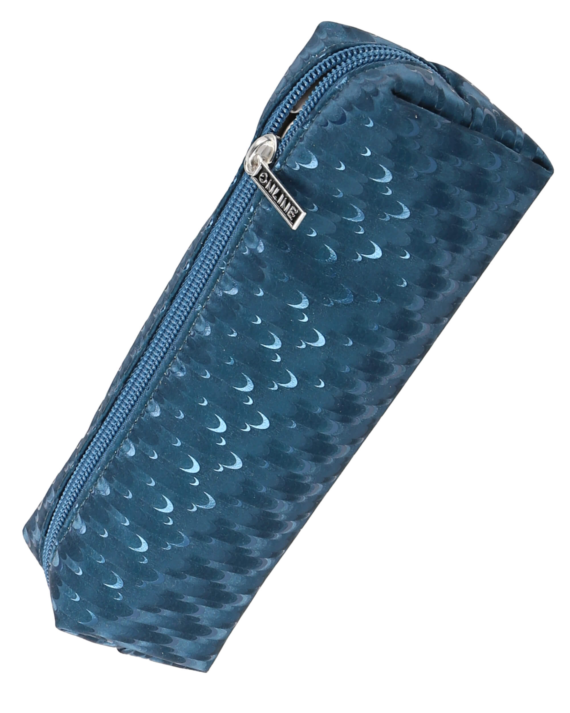 Schlampermäppchen Petrol Drops, blaues Federmäppchen mit Tropfen