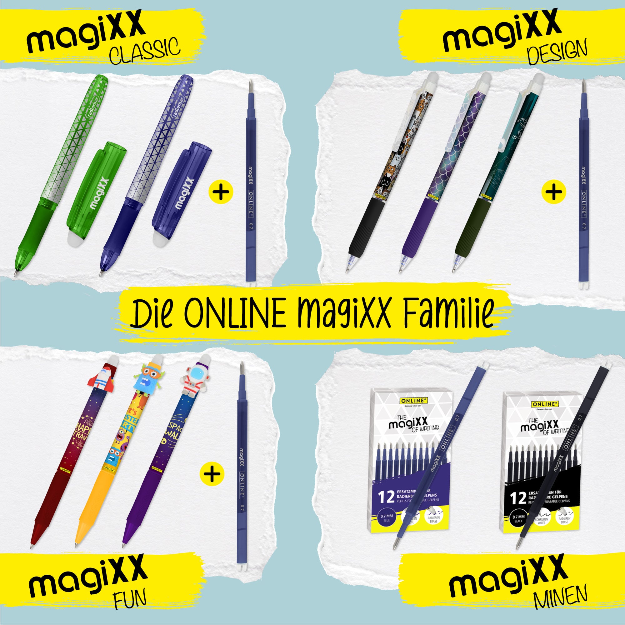 Radierbarer Gelschreiber ONLINE magiXX Classic Black
